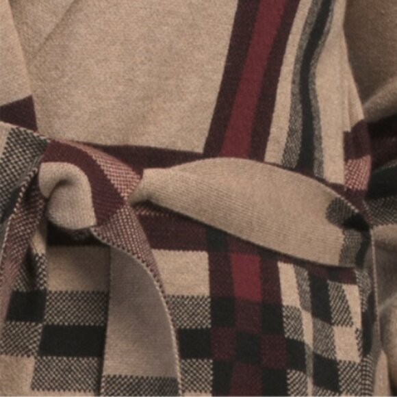 ADRIENNE VITTADINI Plus Hoodie Cardigan With Belt - Picture 3 of 3